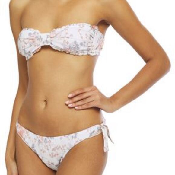 Floral-print cotton bra and panty - pink - Picture 1 of 4